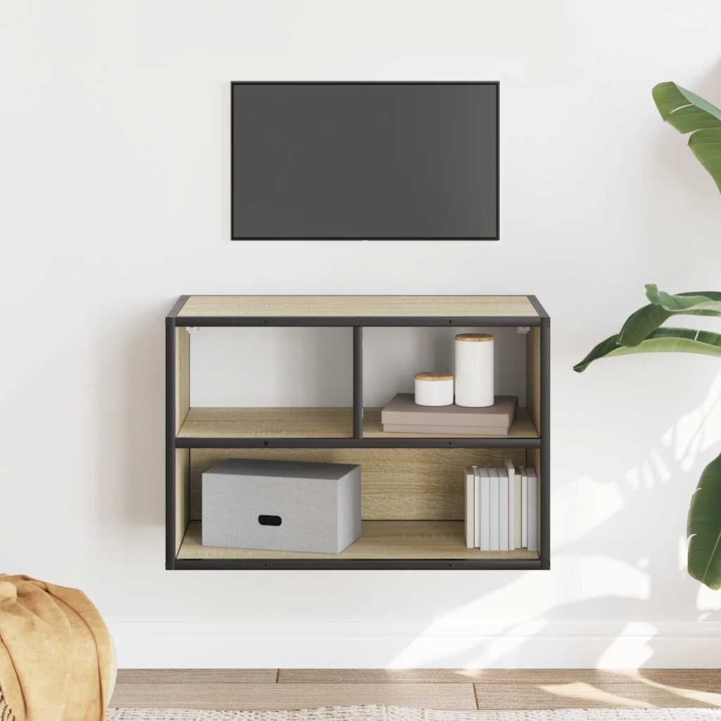 Meuble TV chêne Sonoma 60x31x39,5 cm en bois et métal