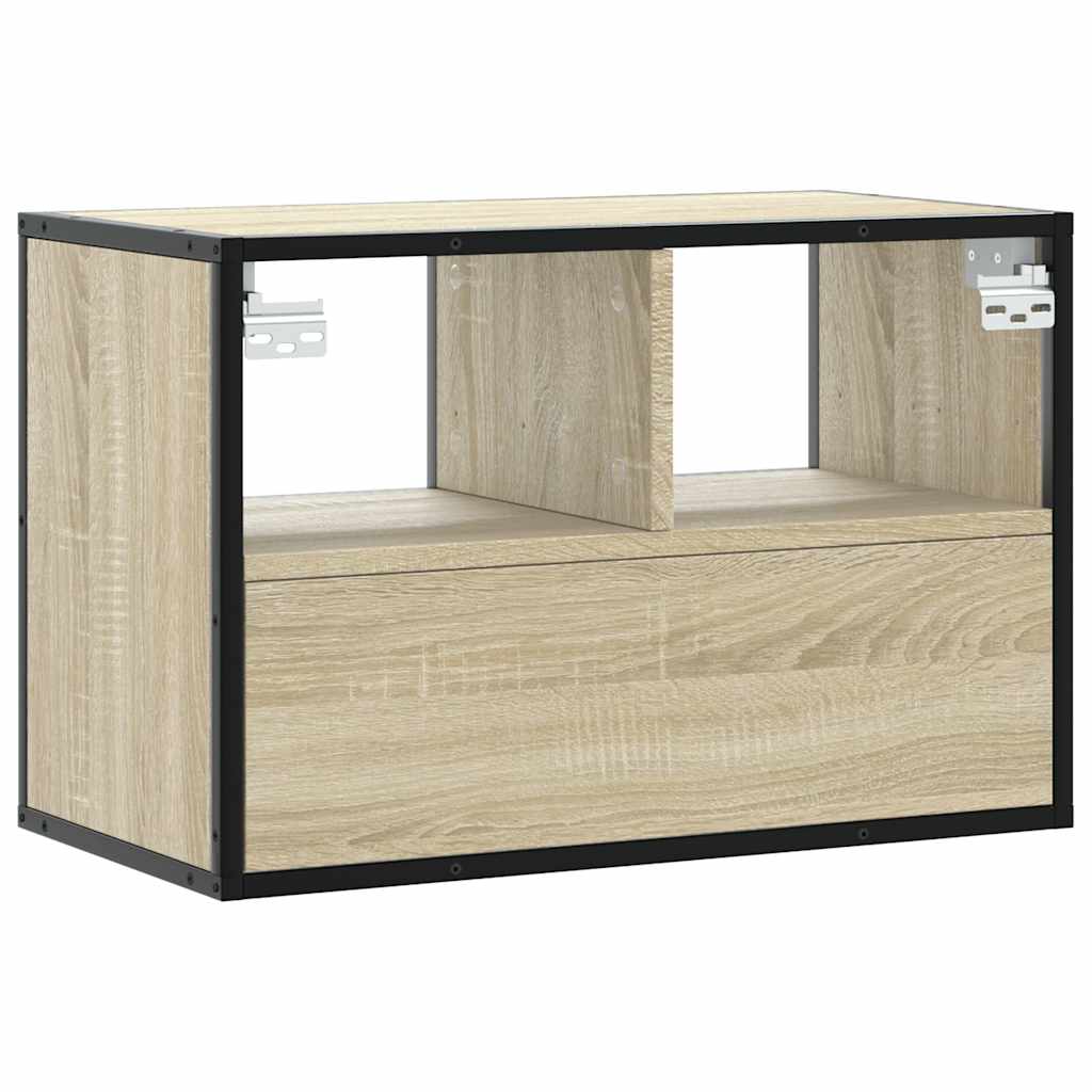 Meuble TV chêne Sonoma 60x31x39,5 cm en bois et métal