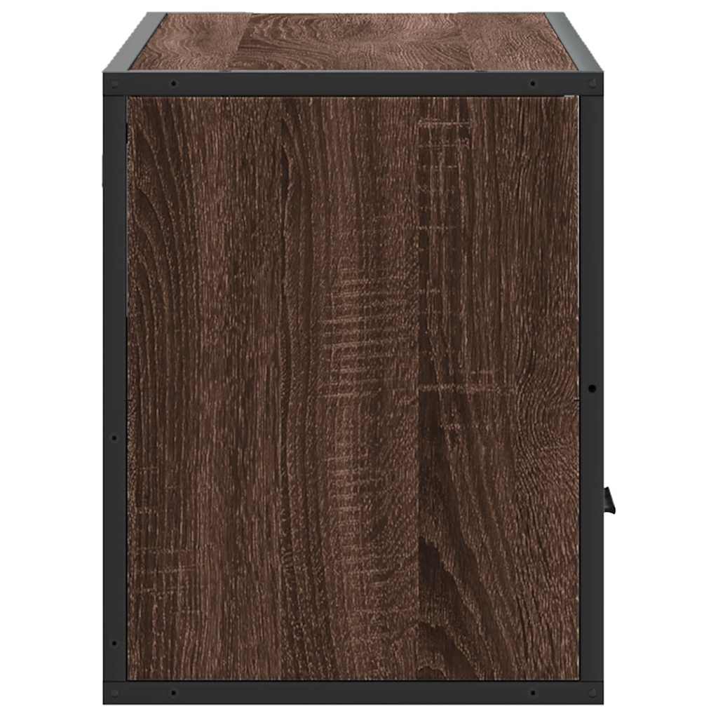 Meuble TV chêne marron 80x31x39,5 cm en bois et métal