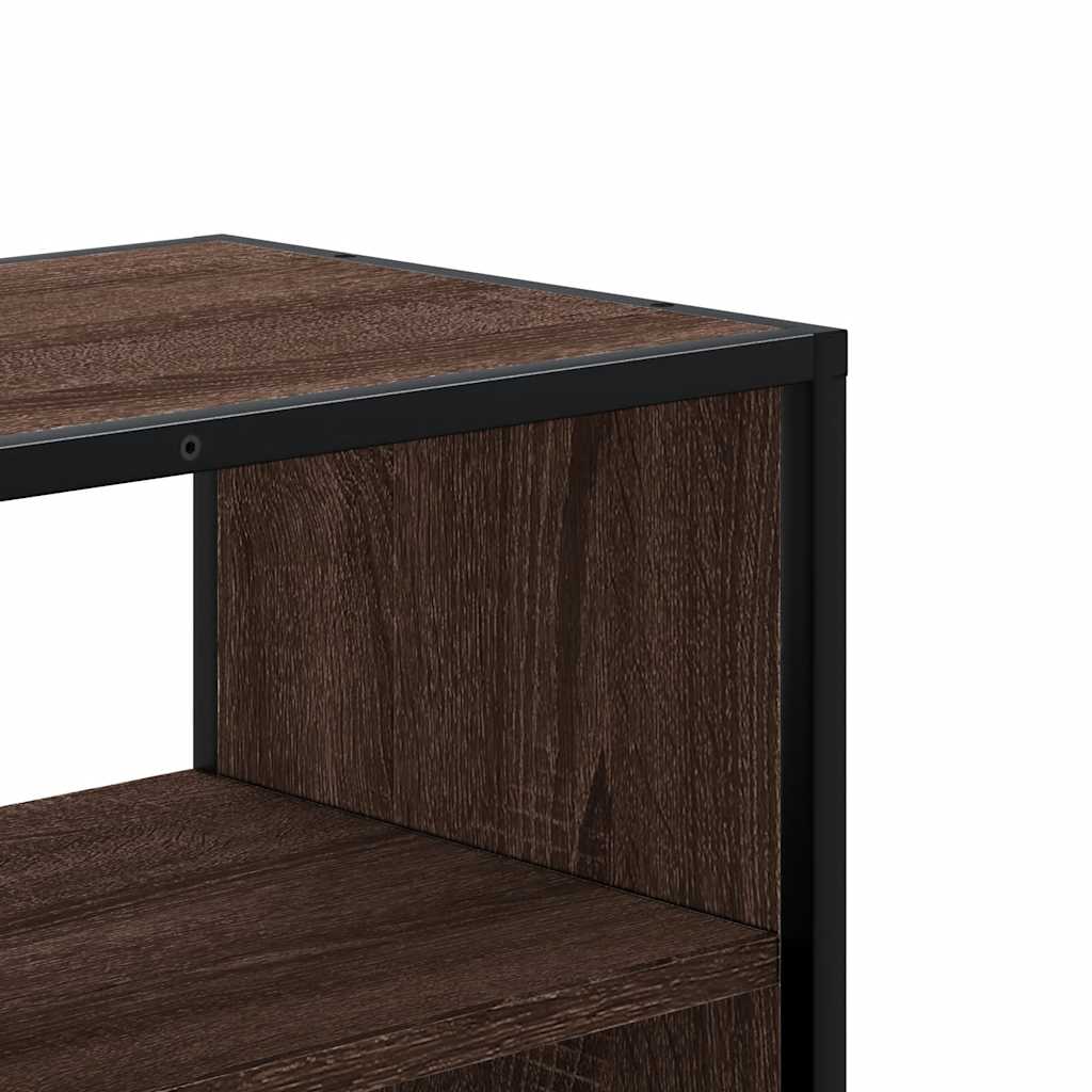 Meuble TV chêne marron 80x31x39,5 cm en bois et métal