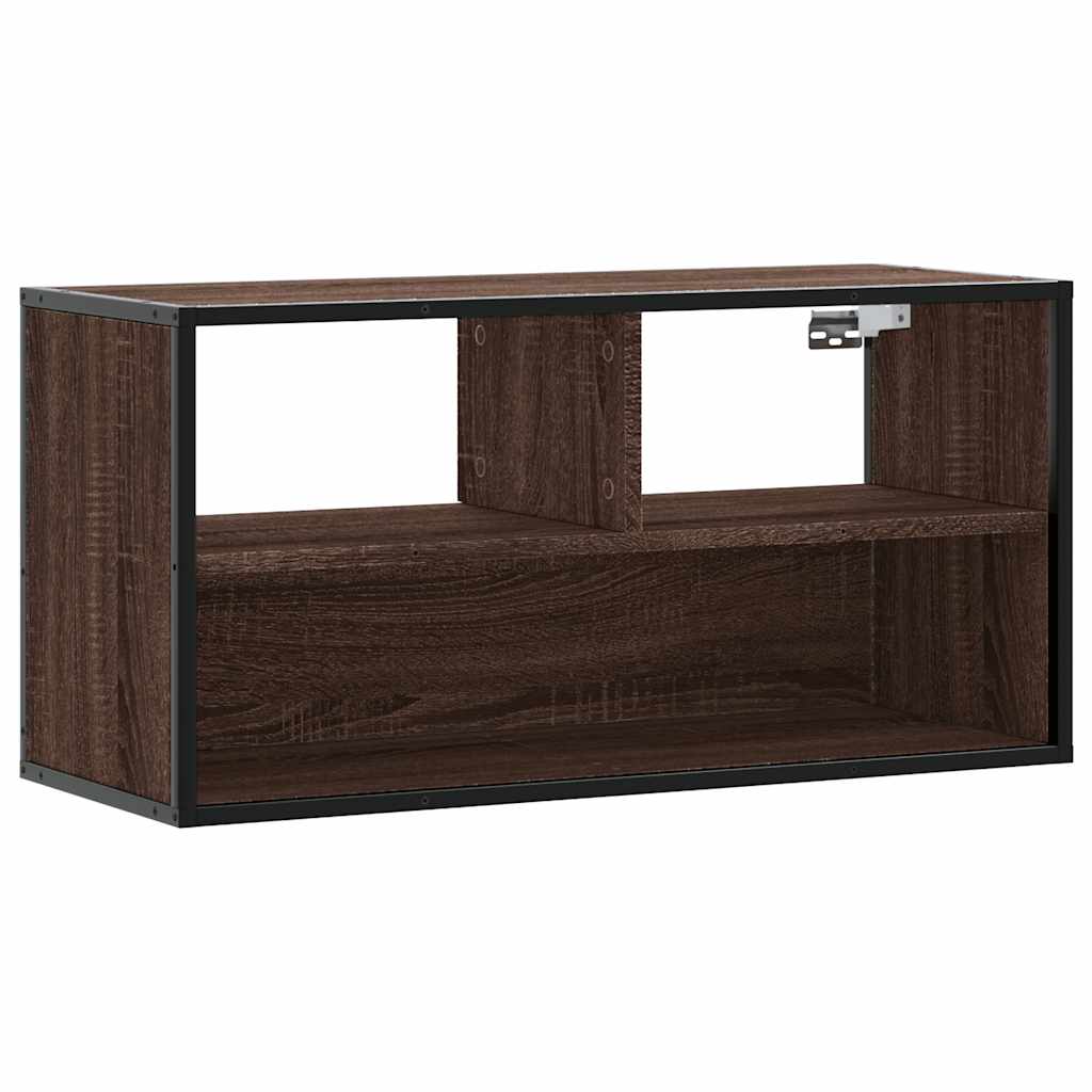 TV-Schrank Braun Eiche 80x31x39,5 cm Holzwerkstoff und Metall