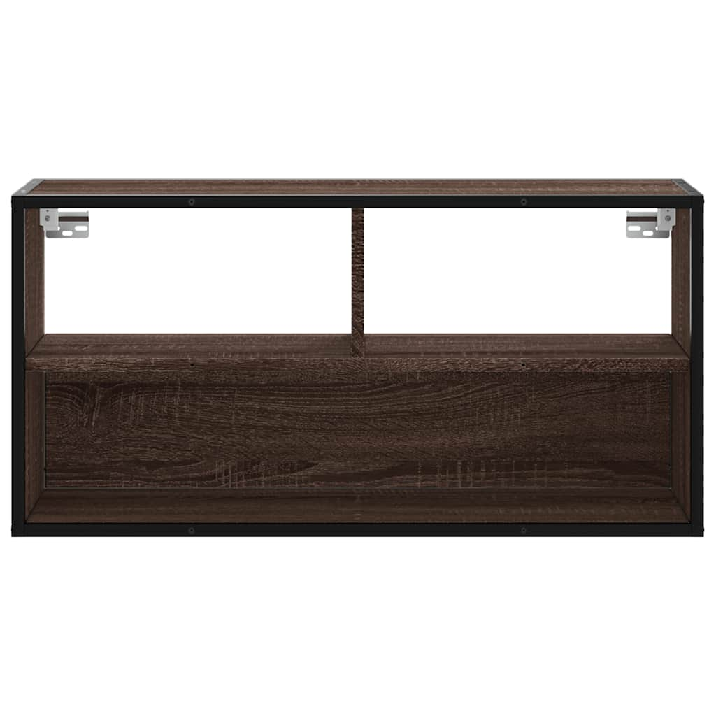 TV-Schrank Braun Eiche 80x31x39,5 cm Holzwerkstoff und Metall