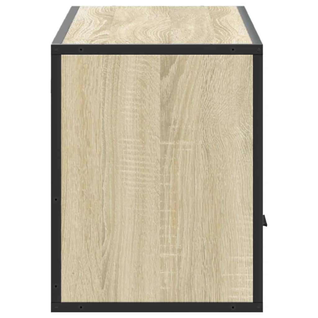 Meuble TV chêne Sonoma 100x31x39,5 cm en bois et métal