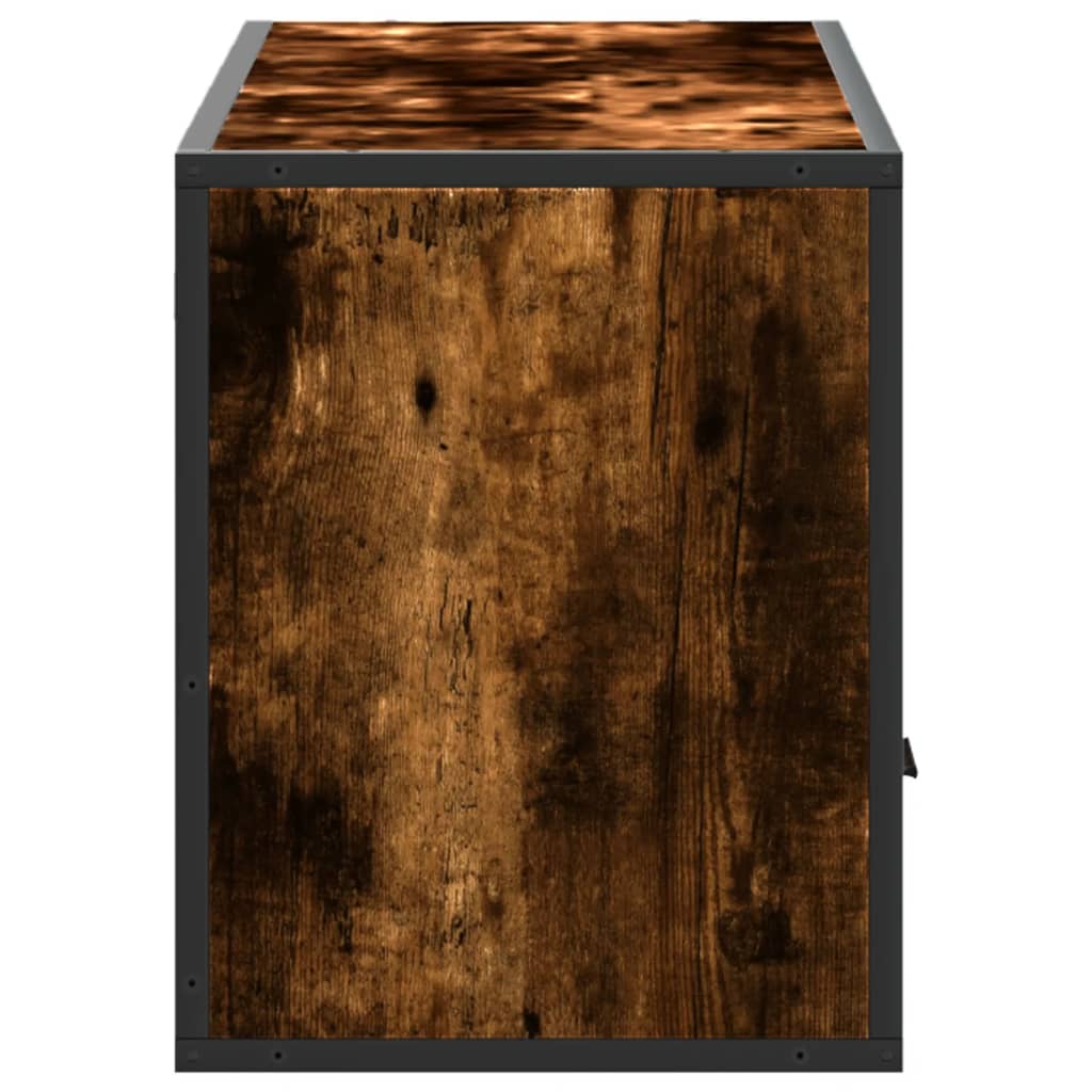 Meuble TV chêne fumé 100x31x39,5 cm en bois et métal