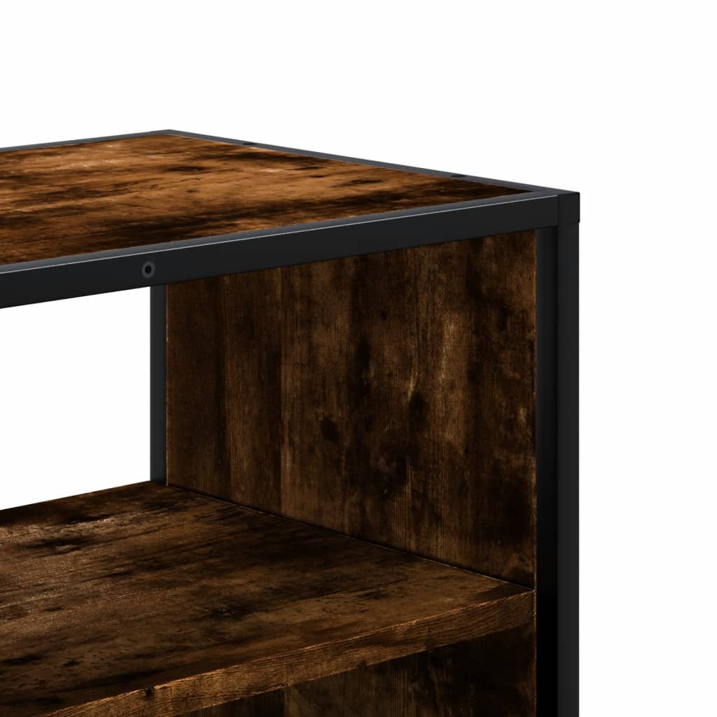 Meuble TV chêne fumé 100x31x39,5 cm en bois et métal