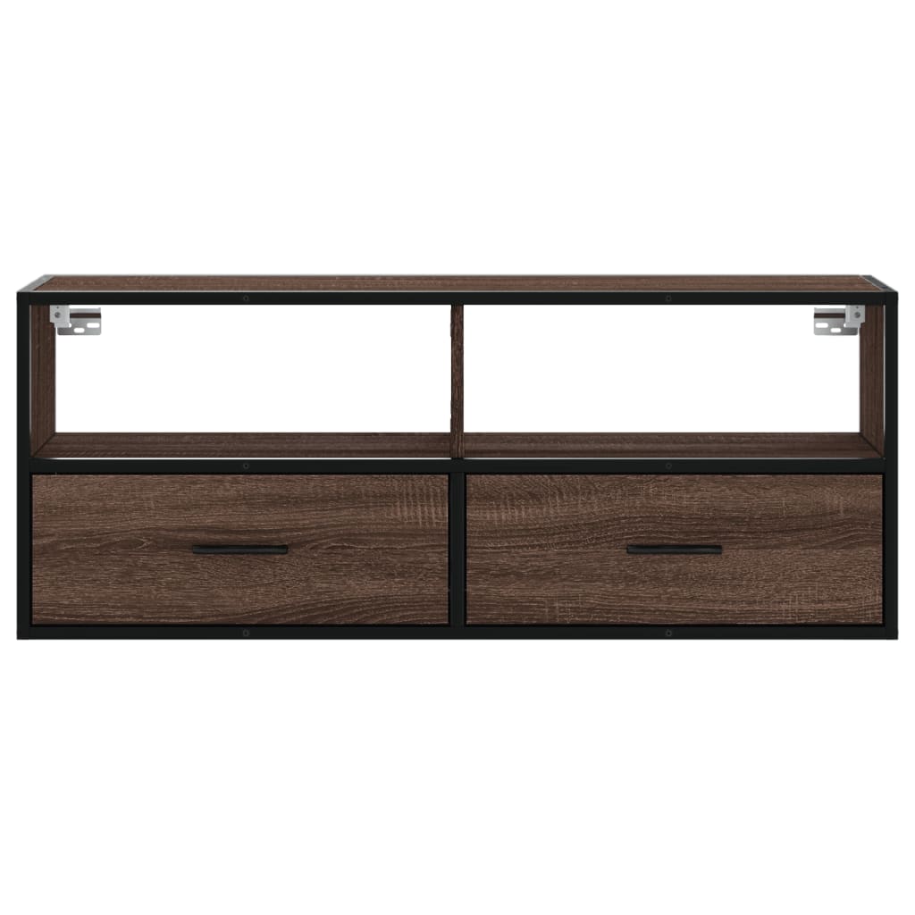 TV-Schrank Braun Eiche 100x31x39,5 cm Holzwerkstoff und Metall