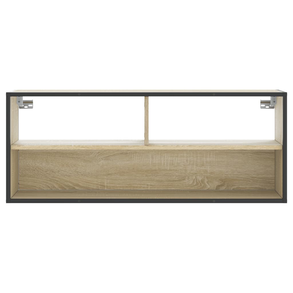 Meuble TV chêne Sonoma 100x31x39,5 cm en bois et métal