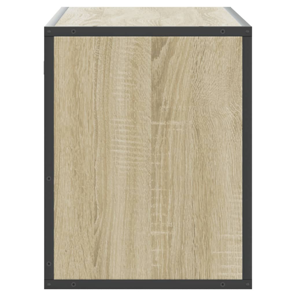 Meuble TV chêne Sonoma 100x31x39,5 cm en bois et métal