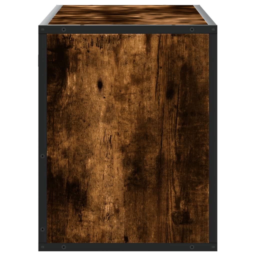 Meuble TV chêne fumé 100x31x39,5 cm en bois et métal