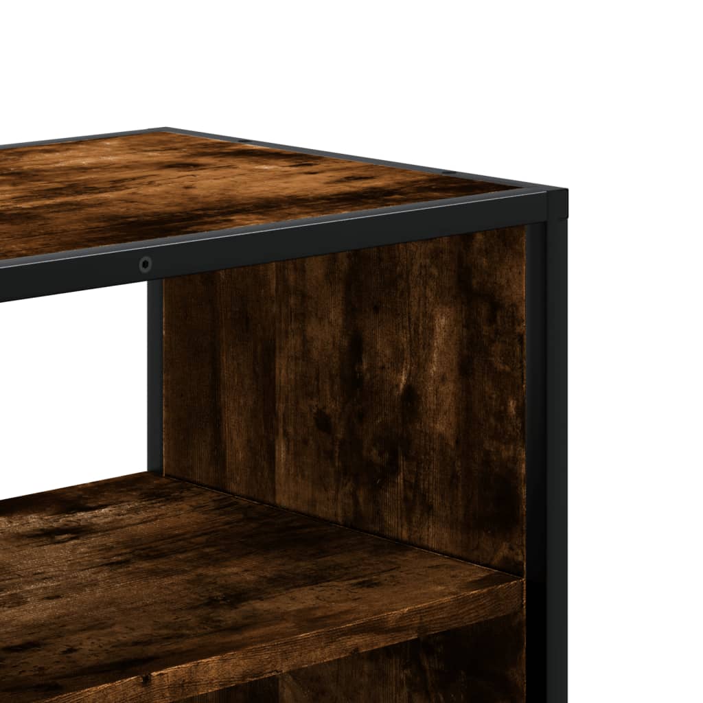 Meuble TV chêne fumé 100x31x39,5 cm en bois et métal
