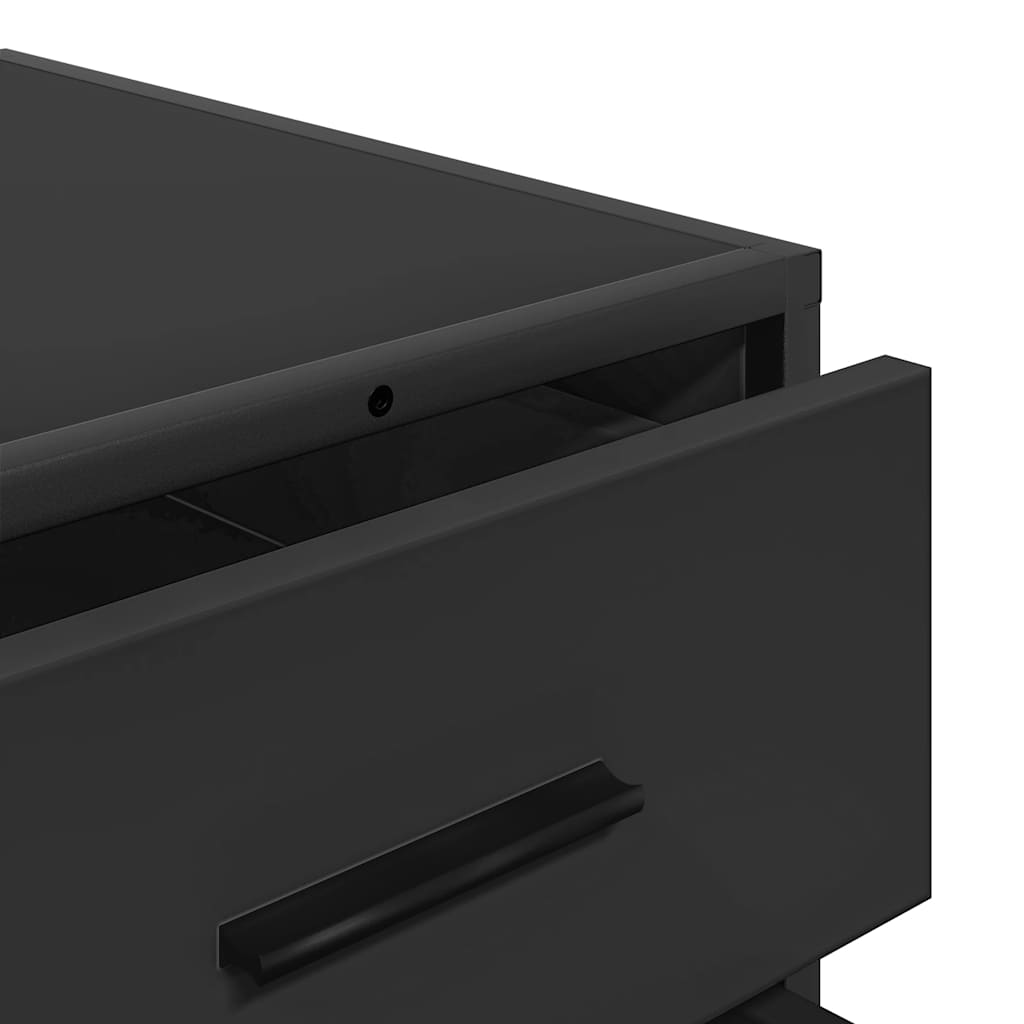 Meuble à tiroirs noir 70x41x56 cm en bois