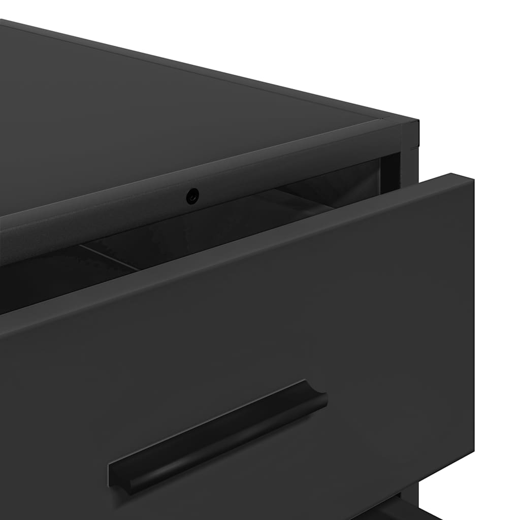 Meuble à tiroirs noir 70x41x70 cm en matériau à base de bois