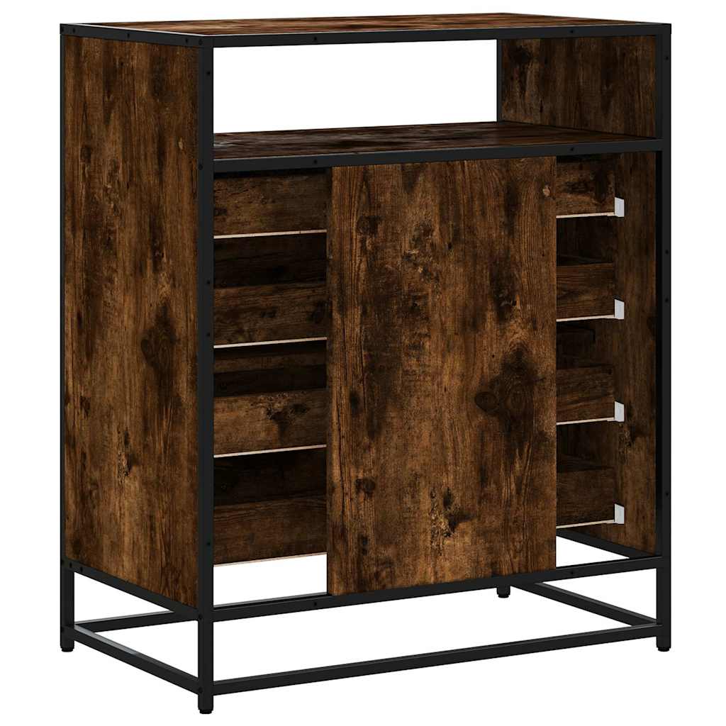 Meuble à tiroirs en chêne fumé 70x41x83,5 cm matériau bois