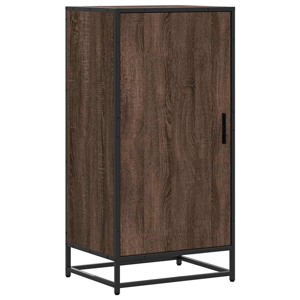 Étagère à chaussures aspect chêne marron 48x38x97,5 cm matériau bois