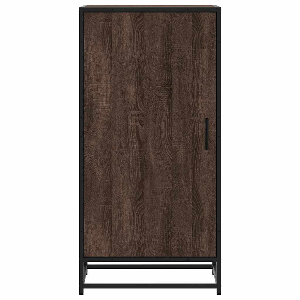 Étagère à chaussures aspect chêne marron 48x38x97,5 cm matériau bois