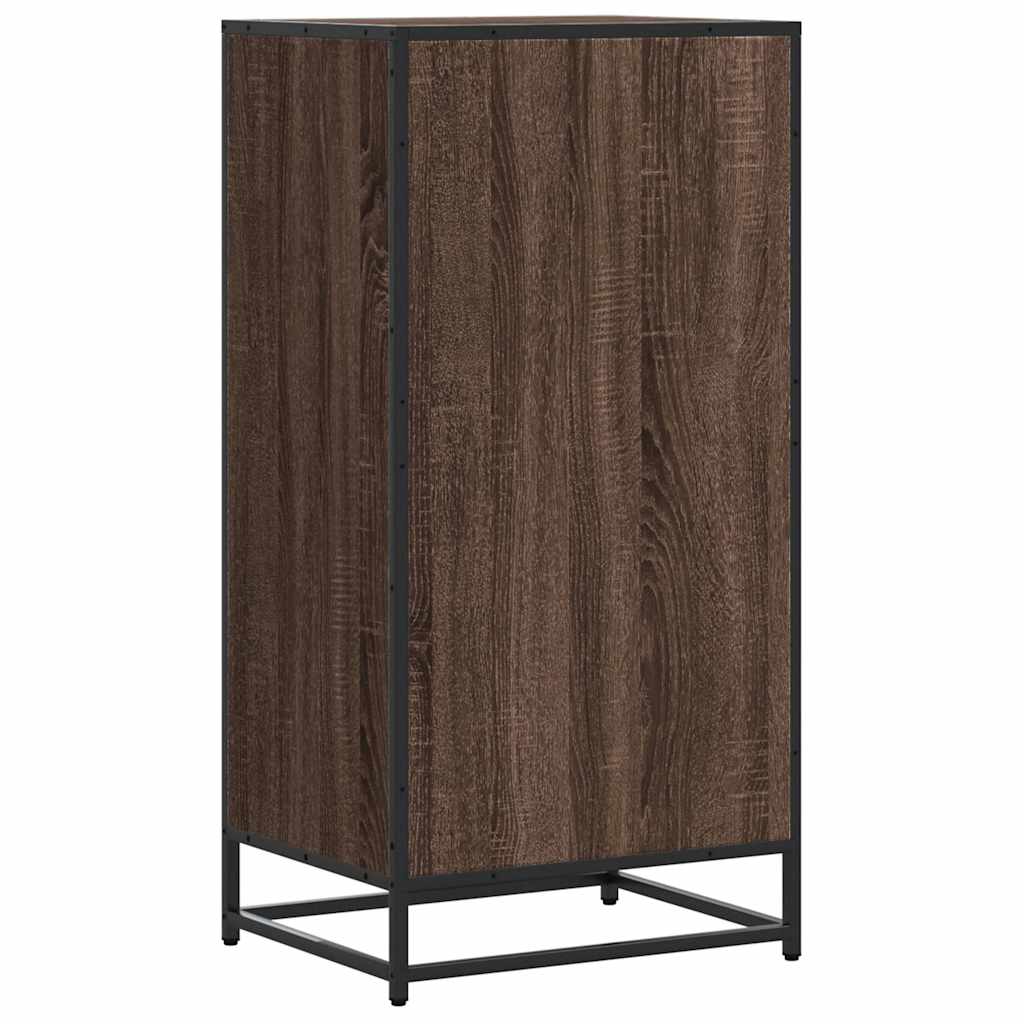 Étagère à chaussures aspect chêne marron 48x38x97,5 cm matériau bois