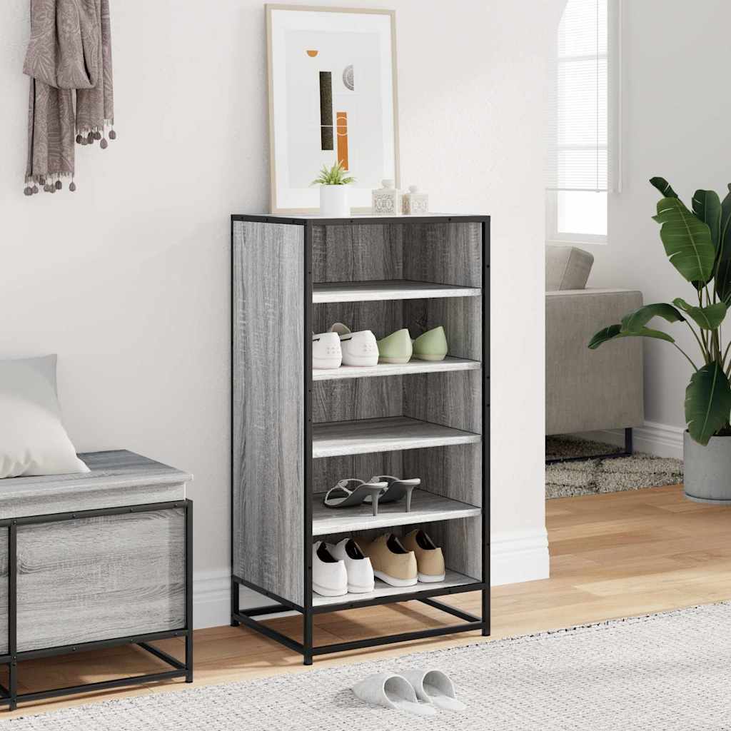 Étagère à chaussures grise Sonoma 48x38x97,5 cm en bois