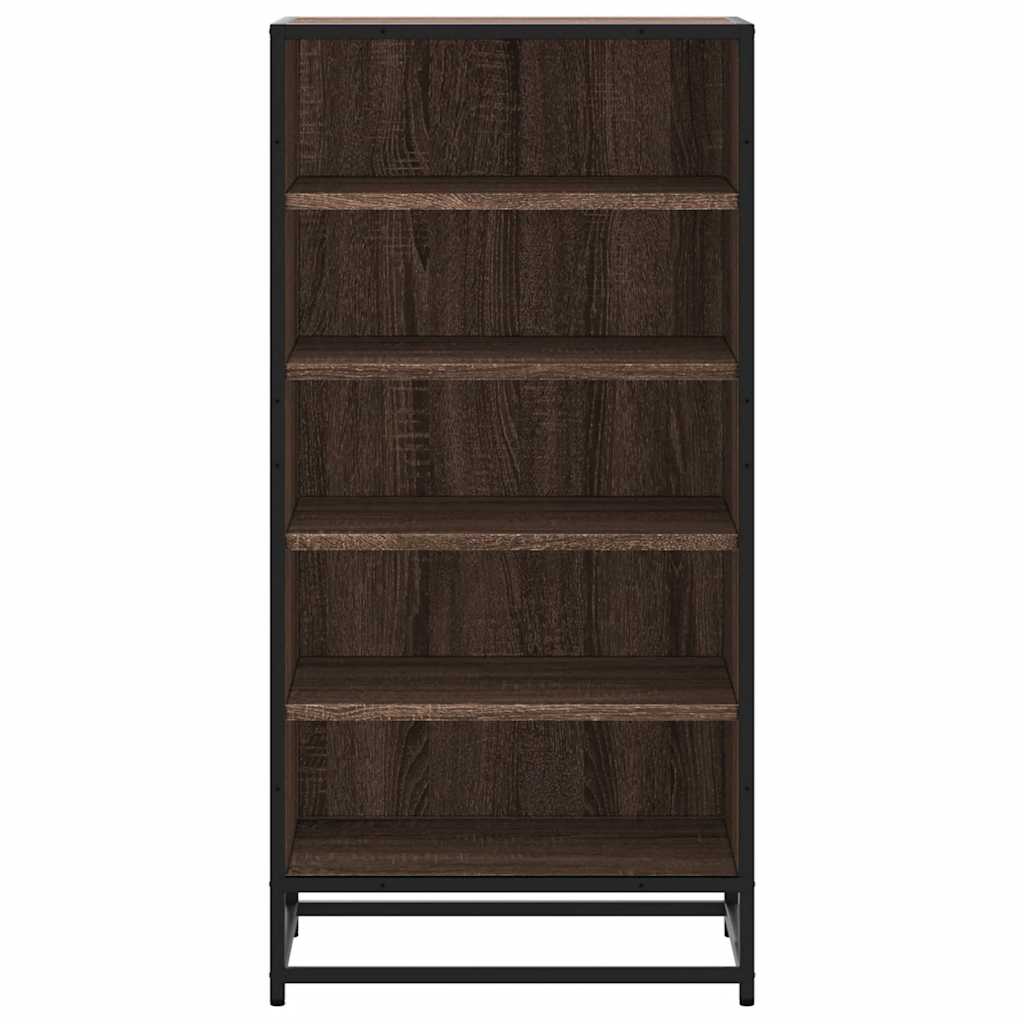 Étagère à chaussures aspect chêne marron 48x38x97,5 cm matériau bois