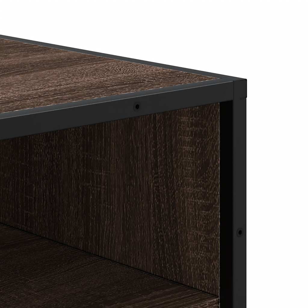 Étagère à chaussures aspect chêne marron 48x38x97,5 cm matériau bois