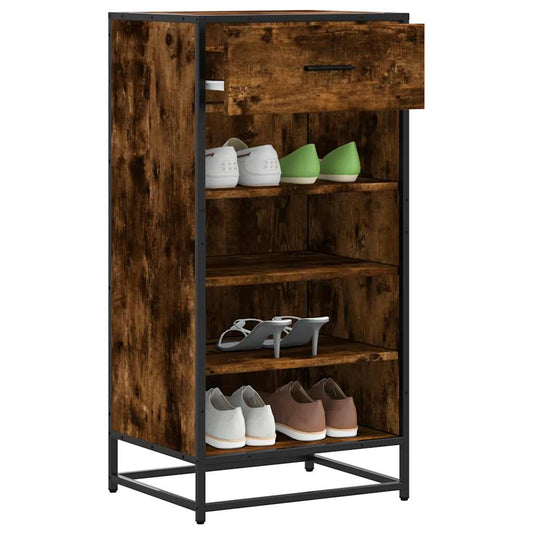 Shoe rack smoked oak 48x38x97.5 cm wood material