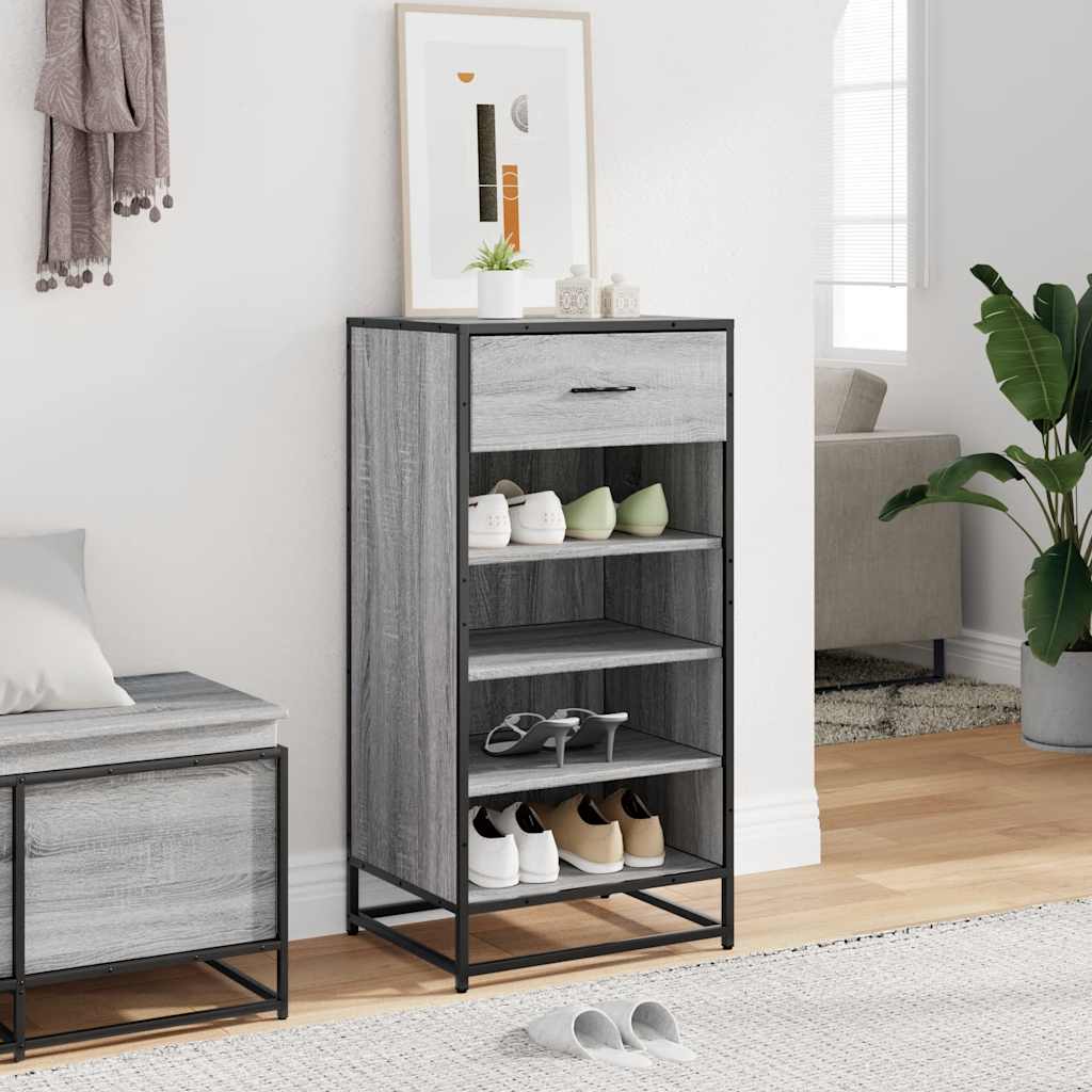 Étagère à chaussures grise Sonoma 48x38x97,5 cm en bois
