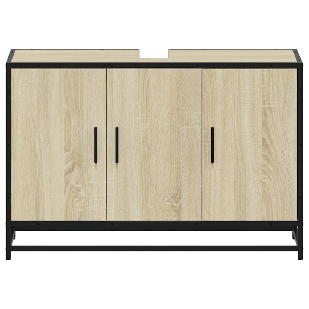 Waschbeckenunterschrank Sonoma-Eiche 90x33x60 cm Holzwerkstoff