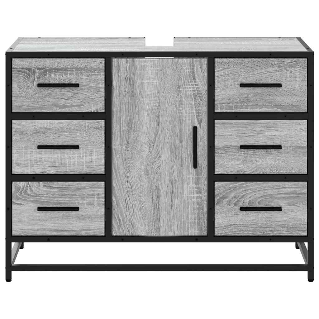 Waschbeckenunterschrank Grau Sonoma 80x33x60 cm Holzwerkstoff