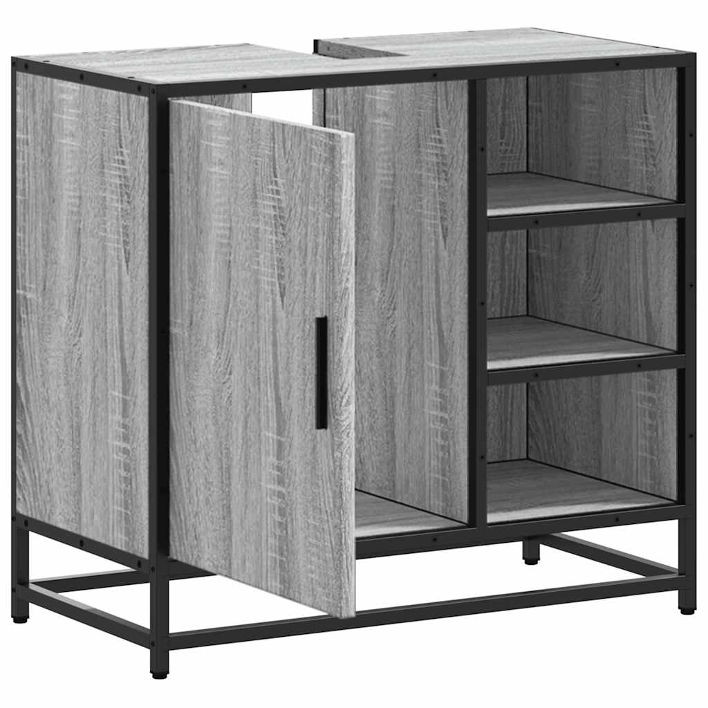 Waschbeckenunterschrank Grau Sonoma 65x33x60 cm Holzwerkstoff