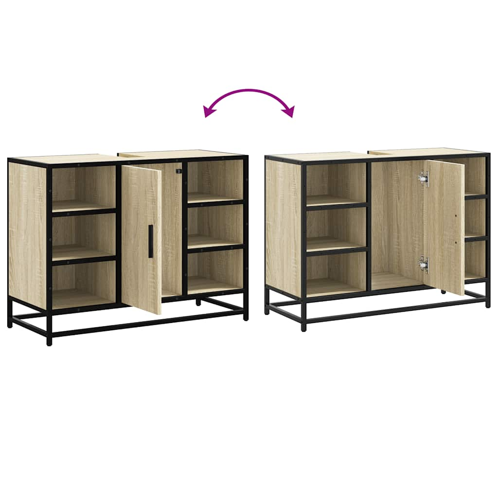 Waschbeckenunterschrank Sonoma-Eiche 80x33x60 cm Holzwerkstoff