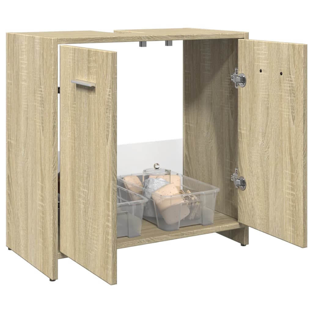 Meuble vasque chêne Sonoma 60x33x60 cm matériau bois