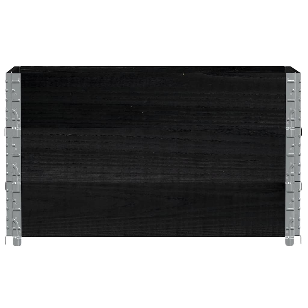Paletten-Aufsatzrahmen 3 Stk. Schwarz 100x50 Massivholz Kiefer