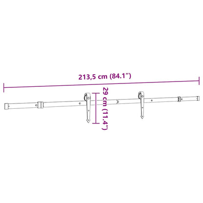 Schiebetürbeschlag-Set 213,5 cm Stahl Schwarz