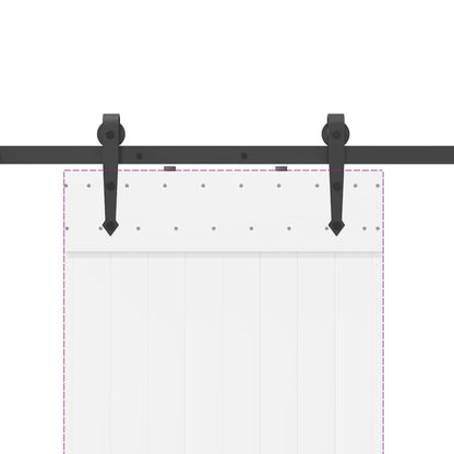 Schiebetürbeschlag-Set 213,5 cm Stahl Schwarz