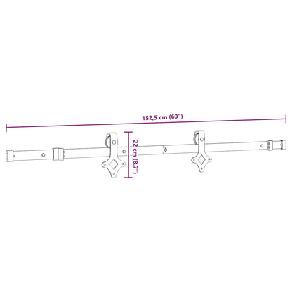 Schiebetürbeschlag-Set 152,5 cm Stahl Schwarz