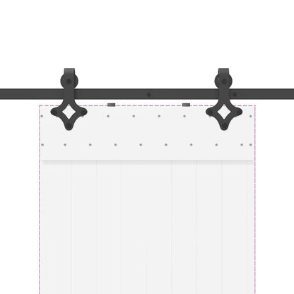 Schiebetürbeschlag-Set 152,5 cm Stahl Schwarz
