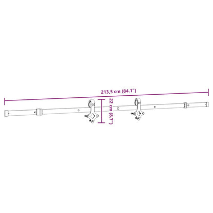 Schiebetürbeschlag-Set 213,5 cm Stahl Schwarz