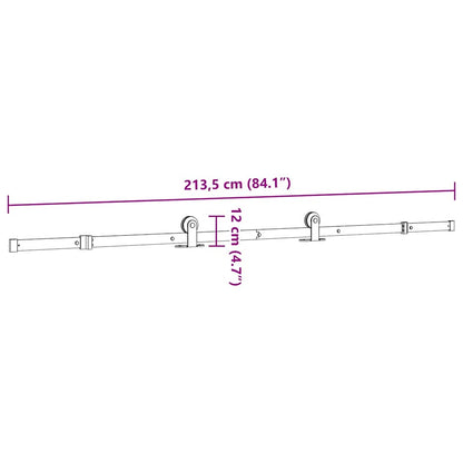Schiebetürbeschlag-Set 213,5 cm Stahl Schwarz