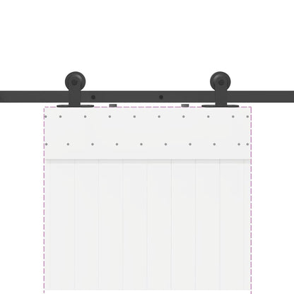 Schiebetürbeschlag-Set 213,5 cm Stahl Schwarz