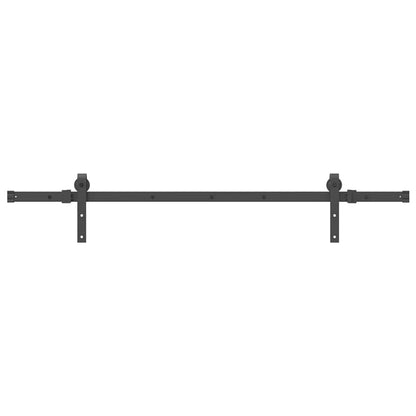 Schiebetürbeschlag-Set 152,5 cm Stahl Schwarz