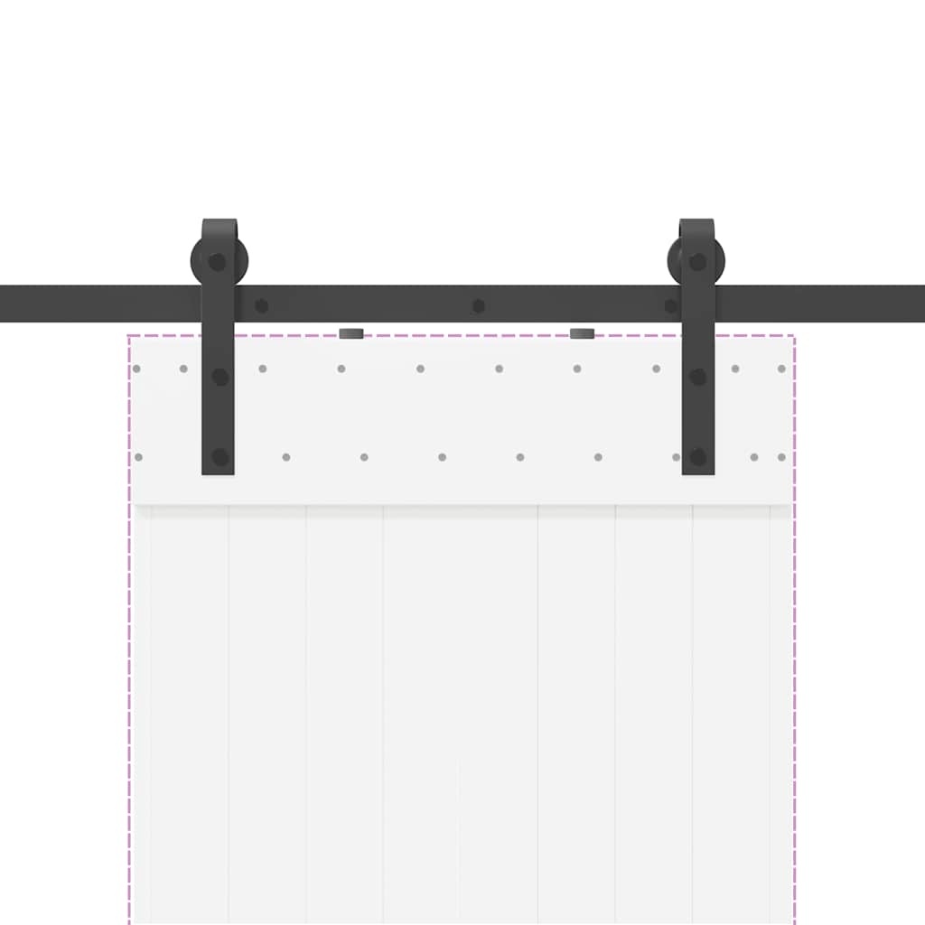 Schiebetürbeschlag-Set 152,5 cm Stahl Schwarz