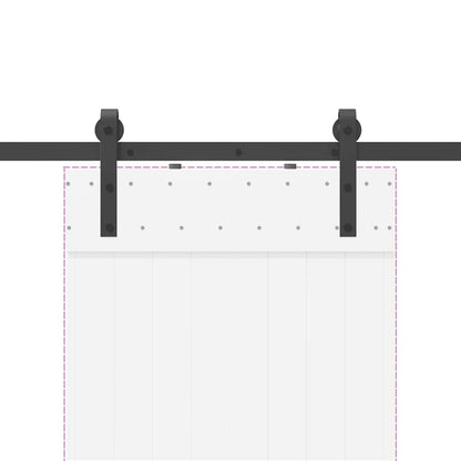 Schiebetürbeschlag-Set 152,5 cm Stahl Schwarz