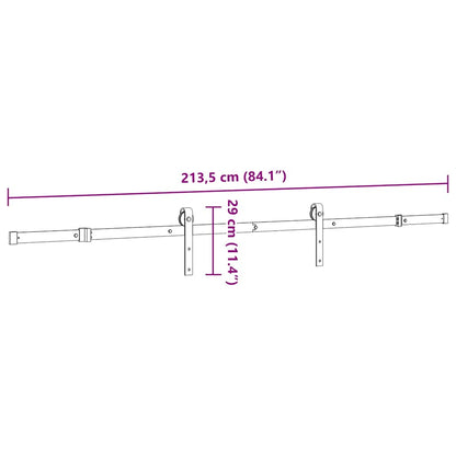 Schiebetürbeschlag-Set 213,5 cm Stahl Schwarz