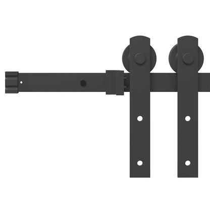 Schiebetürbeschlag-Set 152 cm Stahl Schwarz