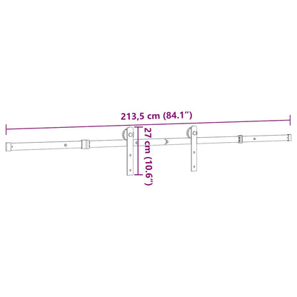 Schiebetürbeschlag-Set 213,5 cm Stahl Schwarz