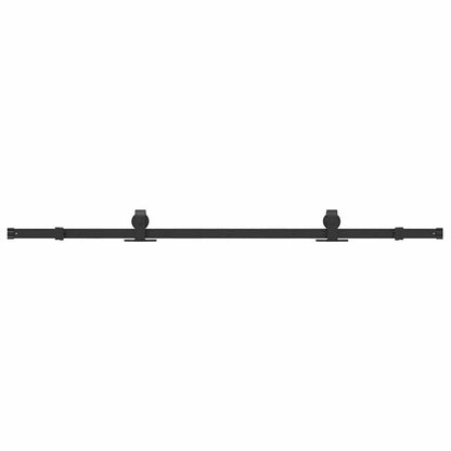 Schiebetürbeschlag-Set 183 cm Stahl Schwarz