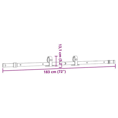 Schiebetürbeschlag-Set 183 cm Stahl Schwarz