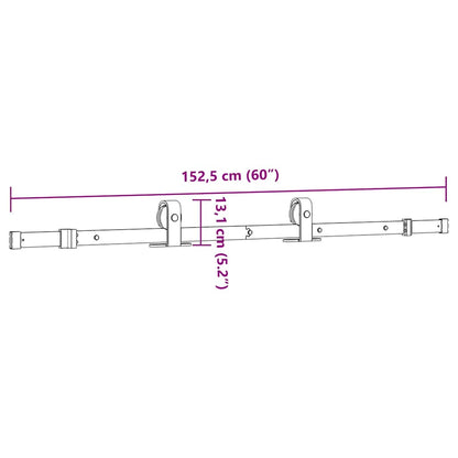 Schiebetürbeschlag-Set 152,5 cm Stahl Schwarz