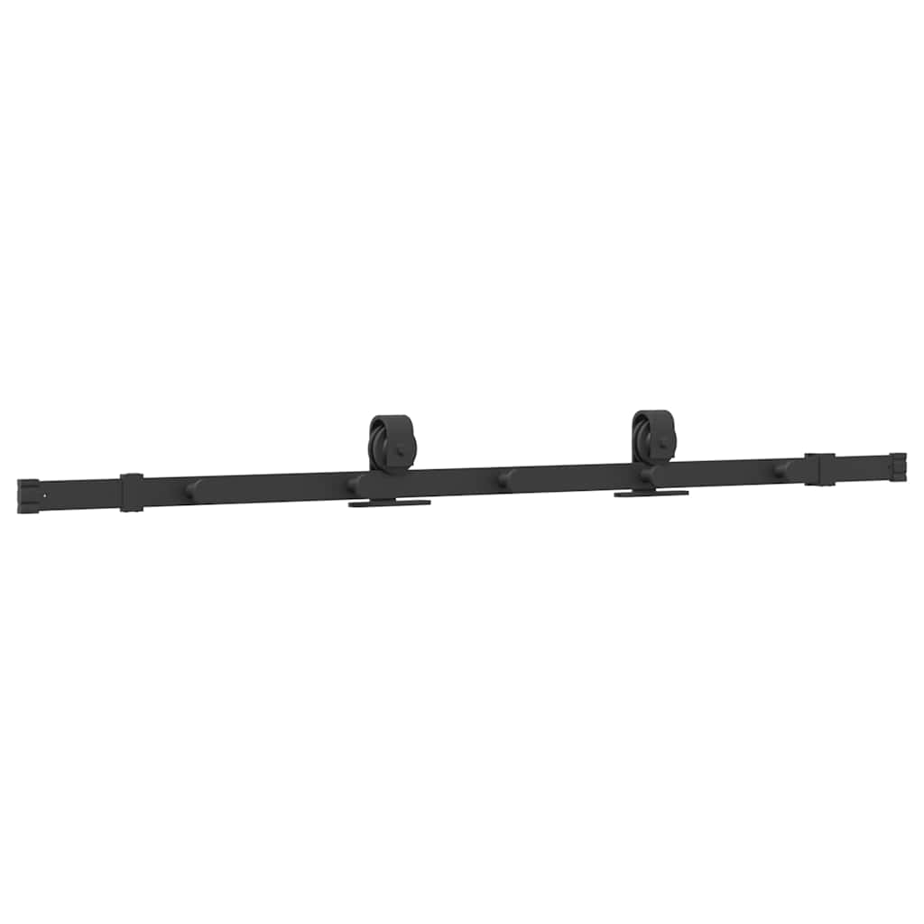Schiebetürbeschlag-Set 152,5 cm Stahl Schwarz