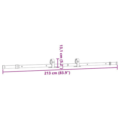 Schiebetürbeschlag-Set 213 cm Stahl Schwarz