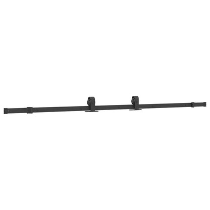 Schiebetürbeschlag-Set 213 cm Stahl Schwarz